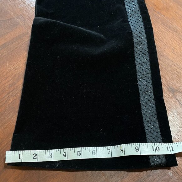 Theory Black Velvet and Beaded Flare Bottom pants size 8 - Picture 7 of 10